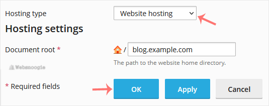 Showing an image of using a subdomain from our Omaha hosting company